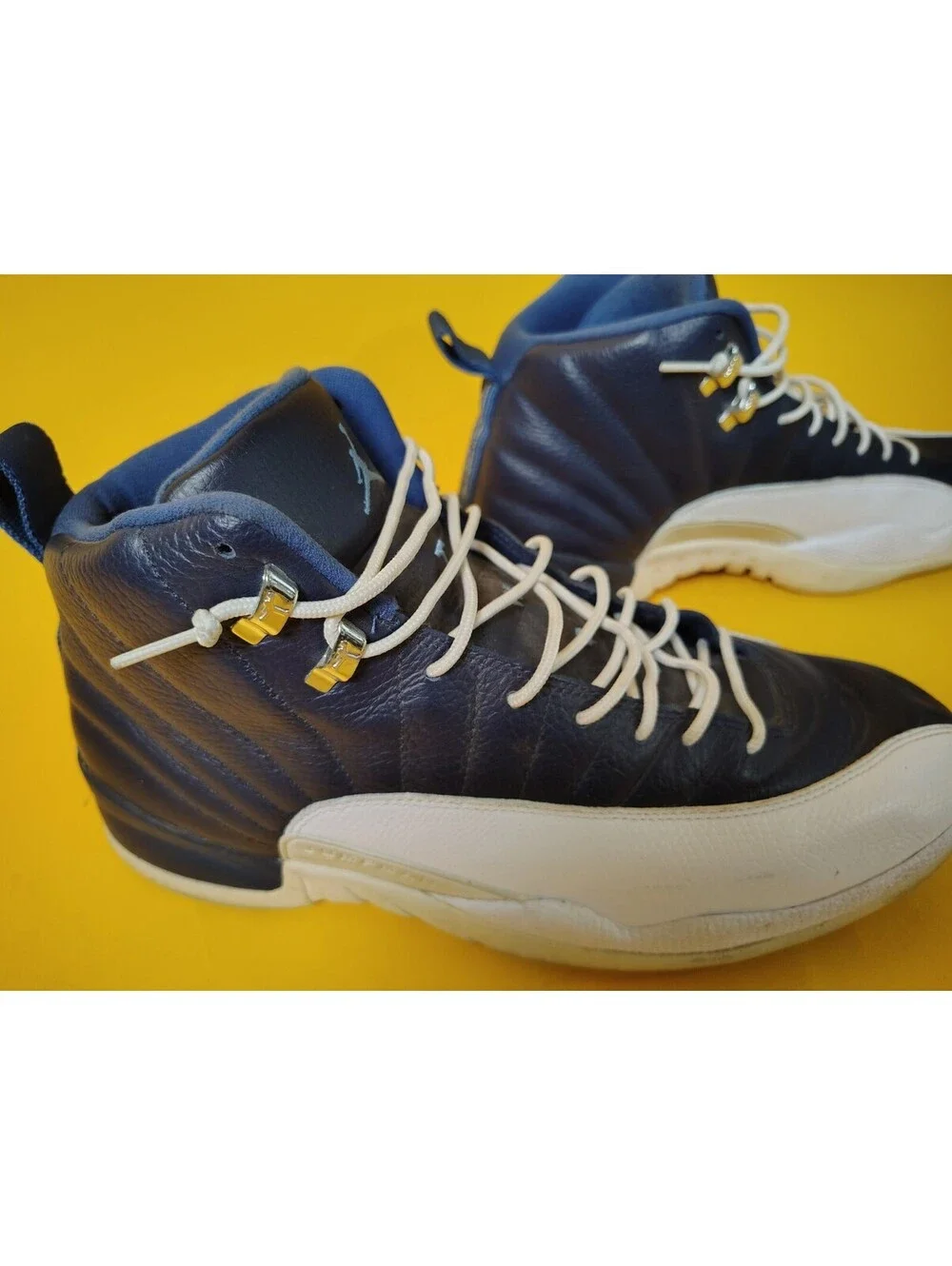 2012 Nike Air Jordan 12 Retro Obsidian Navy Blue White 130690-410 Men's Size 13